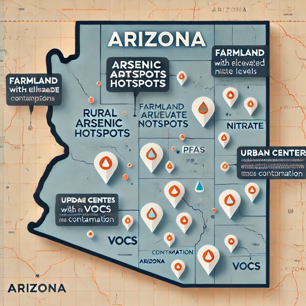 Infographic Map of Arizona Contamination Hotspots